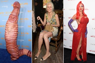 Heidi Klum wearing different Halloween costumes