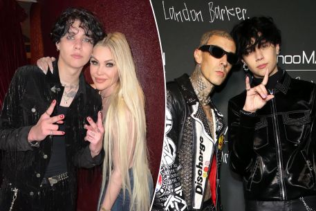 Photos of Landon Barker with dad Travis Barker and mom Shanna Moakler