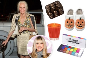 Heidi Klum with insets of Halloween products