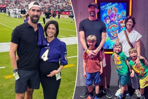 Michael Phelps and wife Nicole Johnson split image.