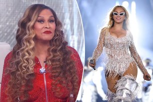 One photo of Tina Knowles and one photo of Beyoncé