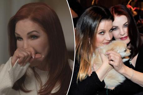Photos of crying Priscilla Presley and with daughter Lisa Marie
