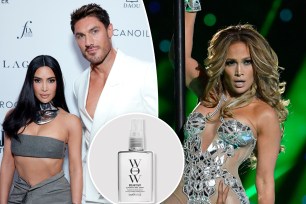Kim Kardashian and Jennifer Lopez photo split